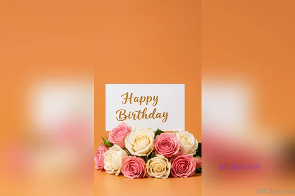 Festive Birthday Card with Elegant Roses