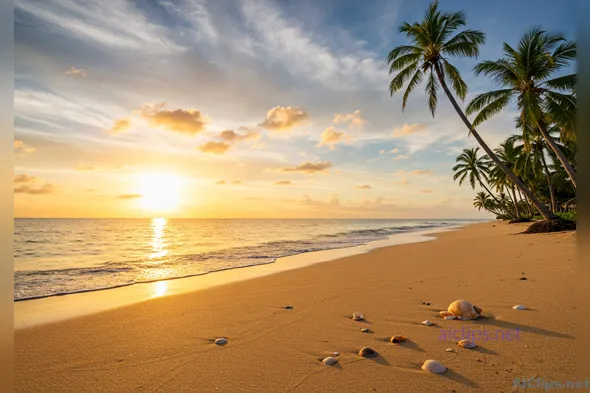 Breathtaking Tropical Beach Sunset Landscape