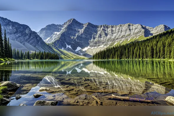 Stunning Mountain Lake Reflection for Professional Use