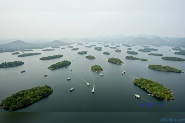 Scenic Aerial View of Lush Green Islands