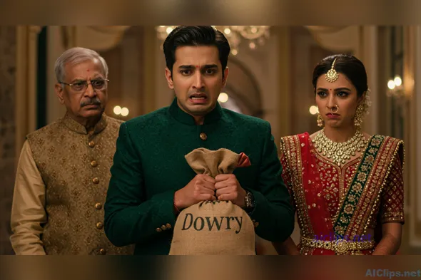 Indian Dowry Ceremony Emotional Scene in Modern Culture