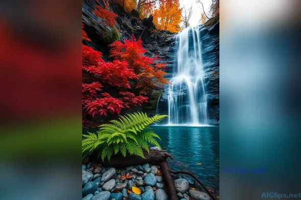 Stunning Autumn Waterfall Landscape Photography