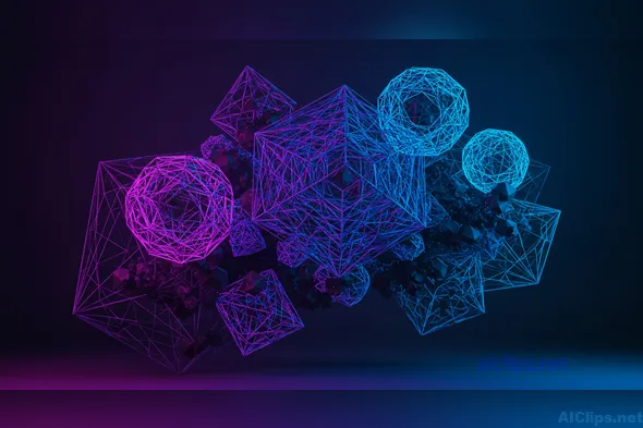 Futuristic Abstract 3D Wireframe Art Design