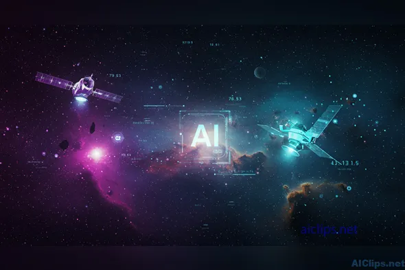 Futuristic AI Technology in Space Illustration