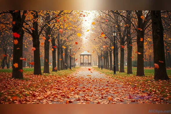 Serene Autumn Pathway with Colorful Leaves