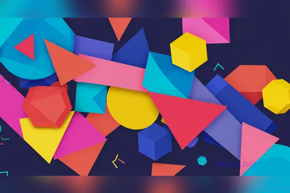 Vibrant Geometric Shapes for Modern Design Projects