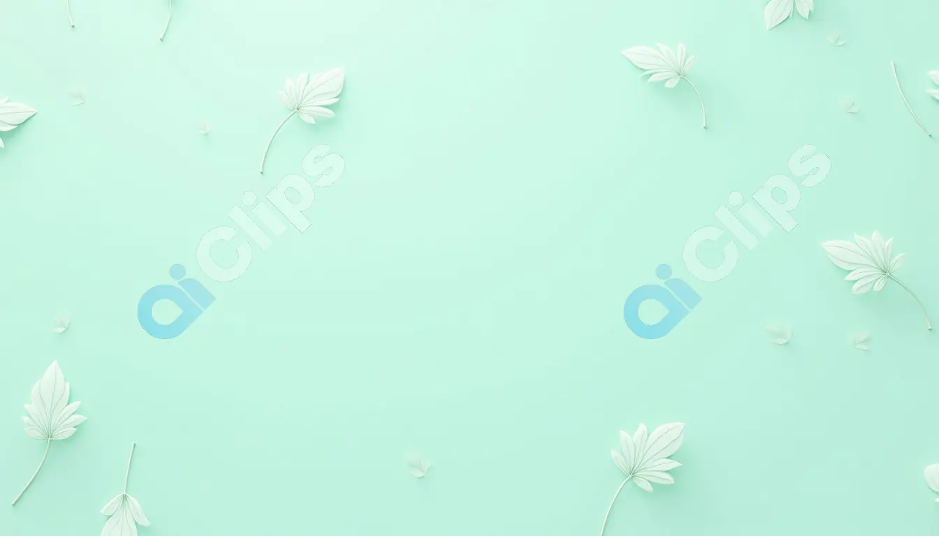 Soft Mint Green Background with 3D Leaf Design