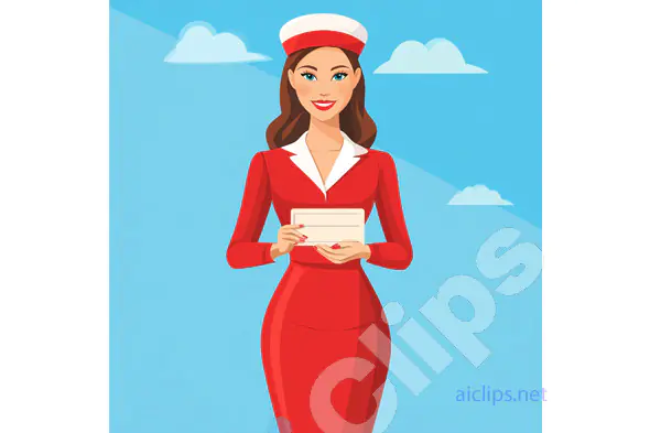 Classic Stewardess with Boarding Pass