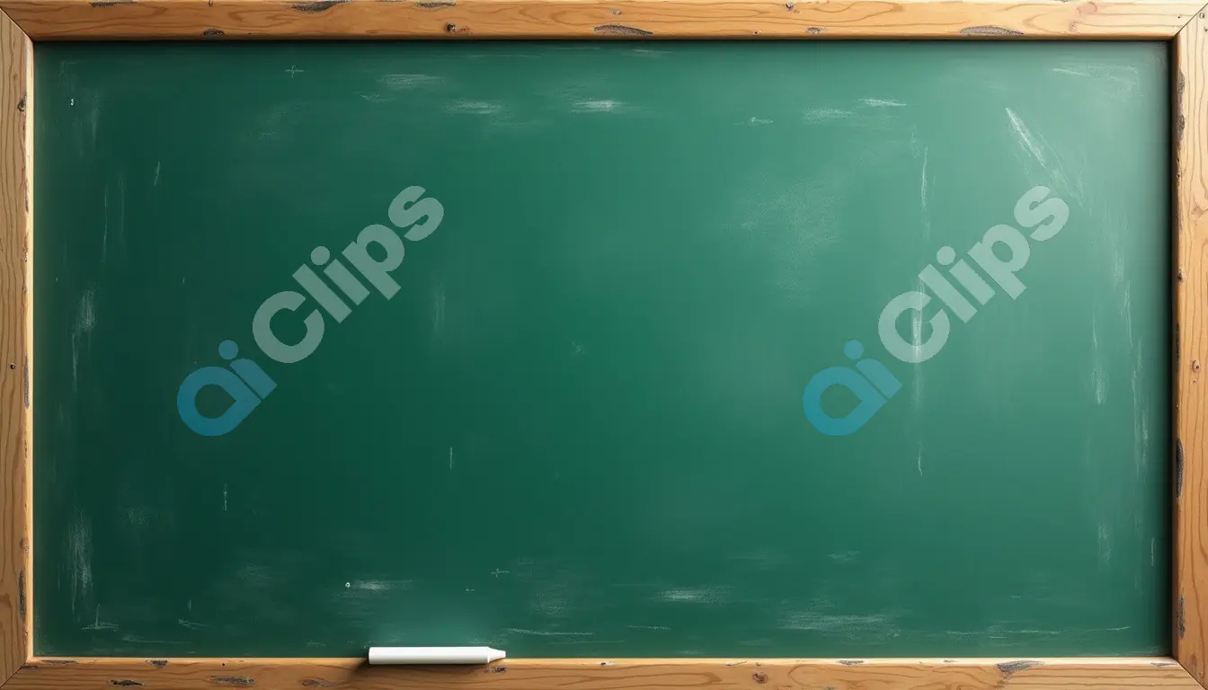 Blank Green Chalkboard with Wooden Frame