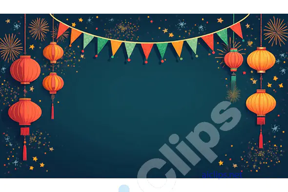 Festive Lanterns and Bunting Background for Celebrations