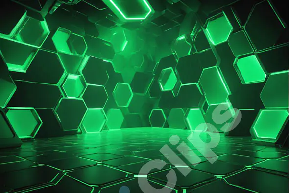 Neon Green Hexagon Background