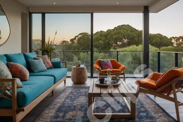 Modern Living Room with Balcony