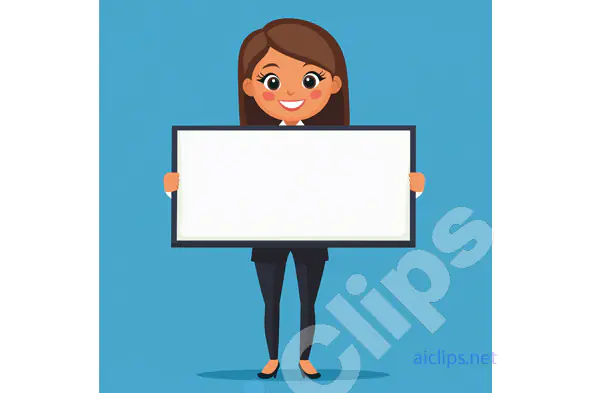 Smiling Woman Holding Blank Sign