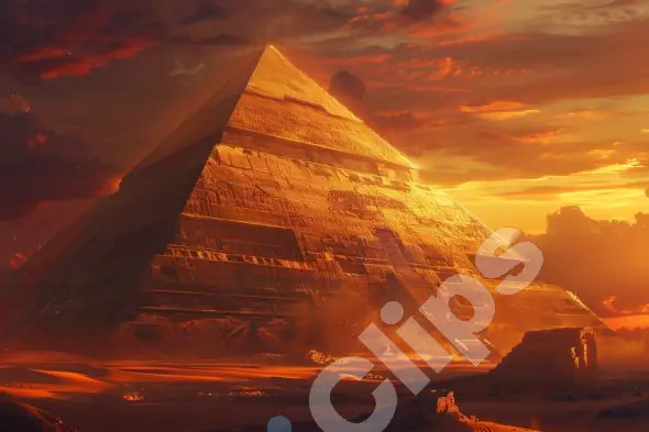 Ancient Pyramid in Sunset Glow