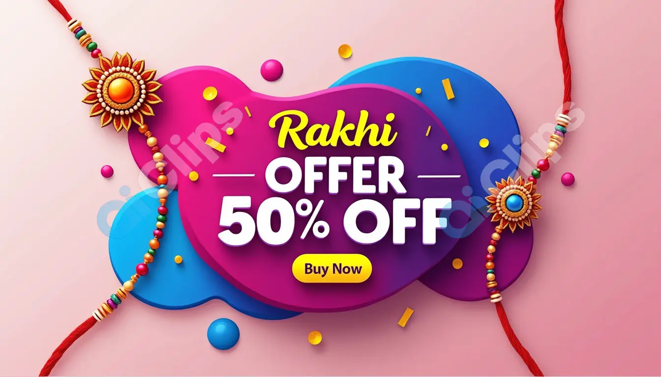 Festive Rakhi Offer Banner - 50% Discount Promotion