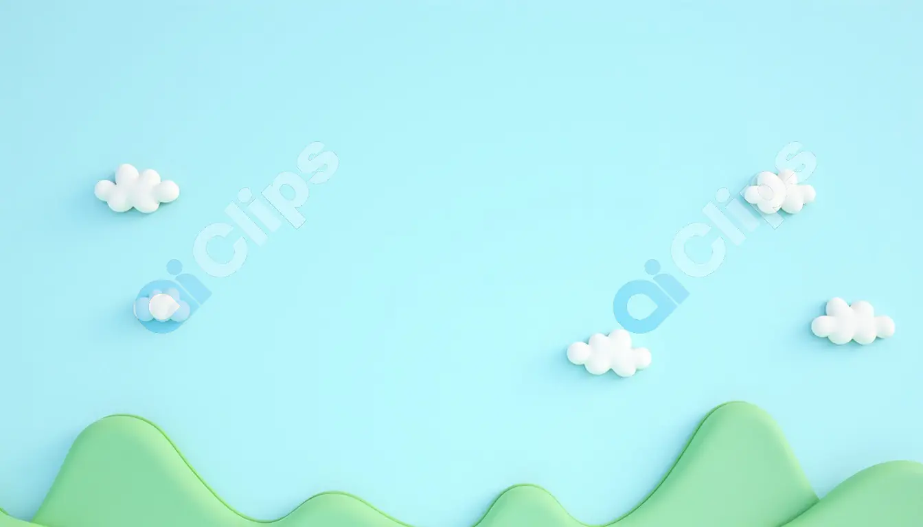 Minimalistic Pastel Hills and Clouds Background