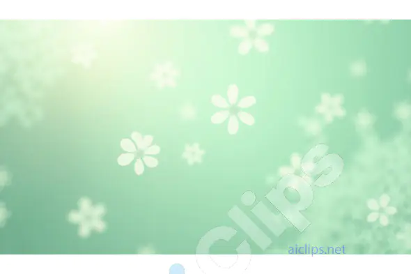 Mint Green Floral Background with Soft Blooming Effect