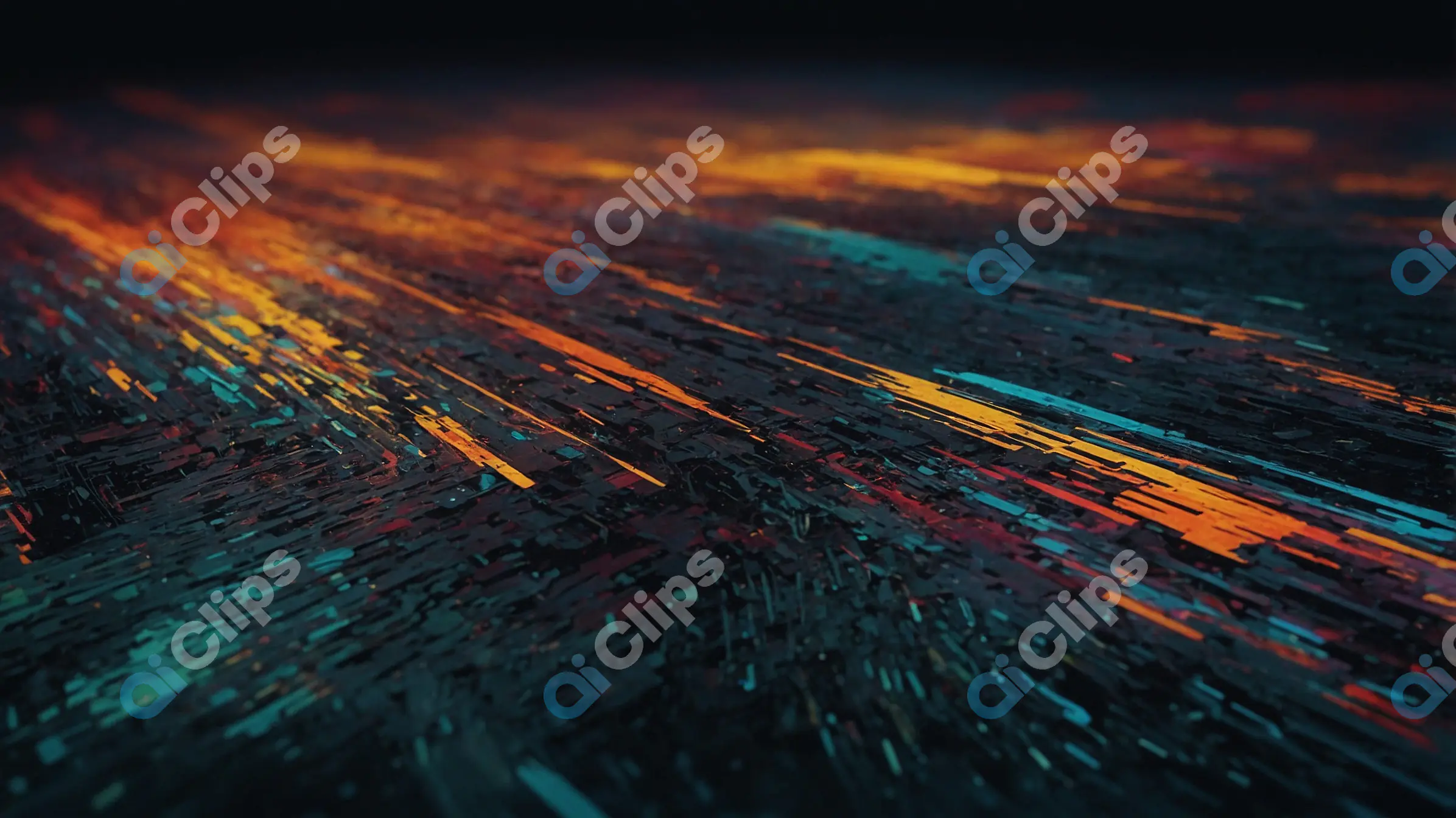 Abstract Digital Lines - Futuristic Neon Light Streaks