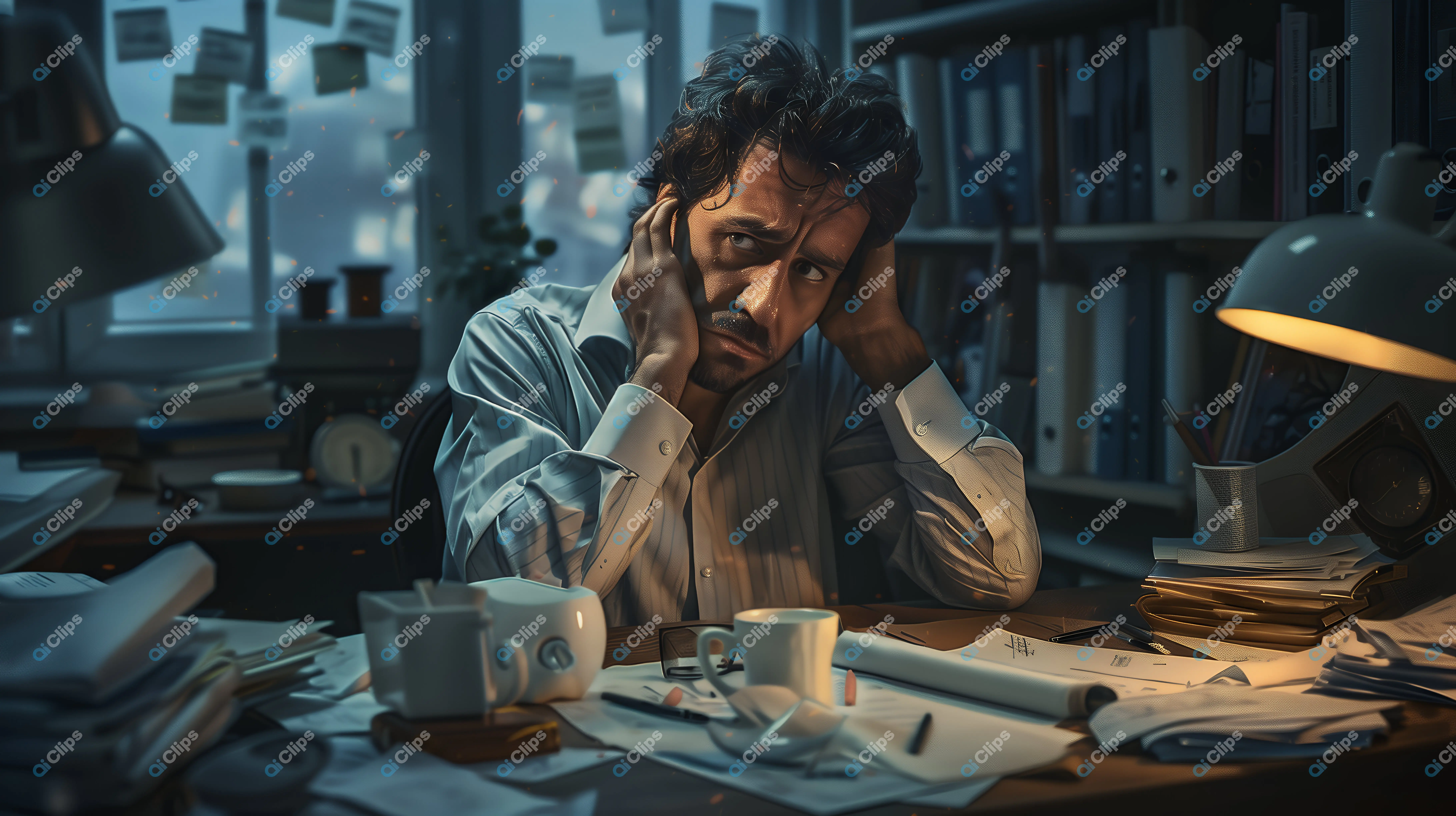 Stressed Office Worker