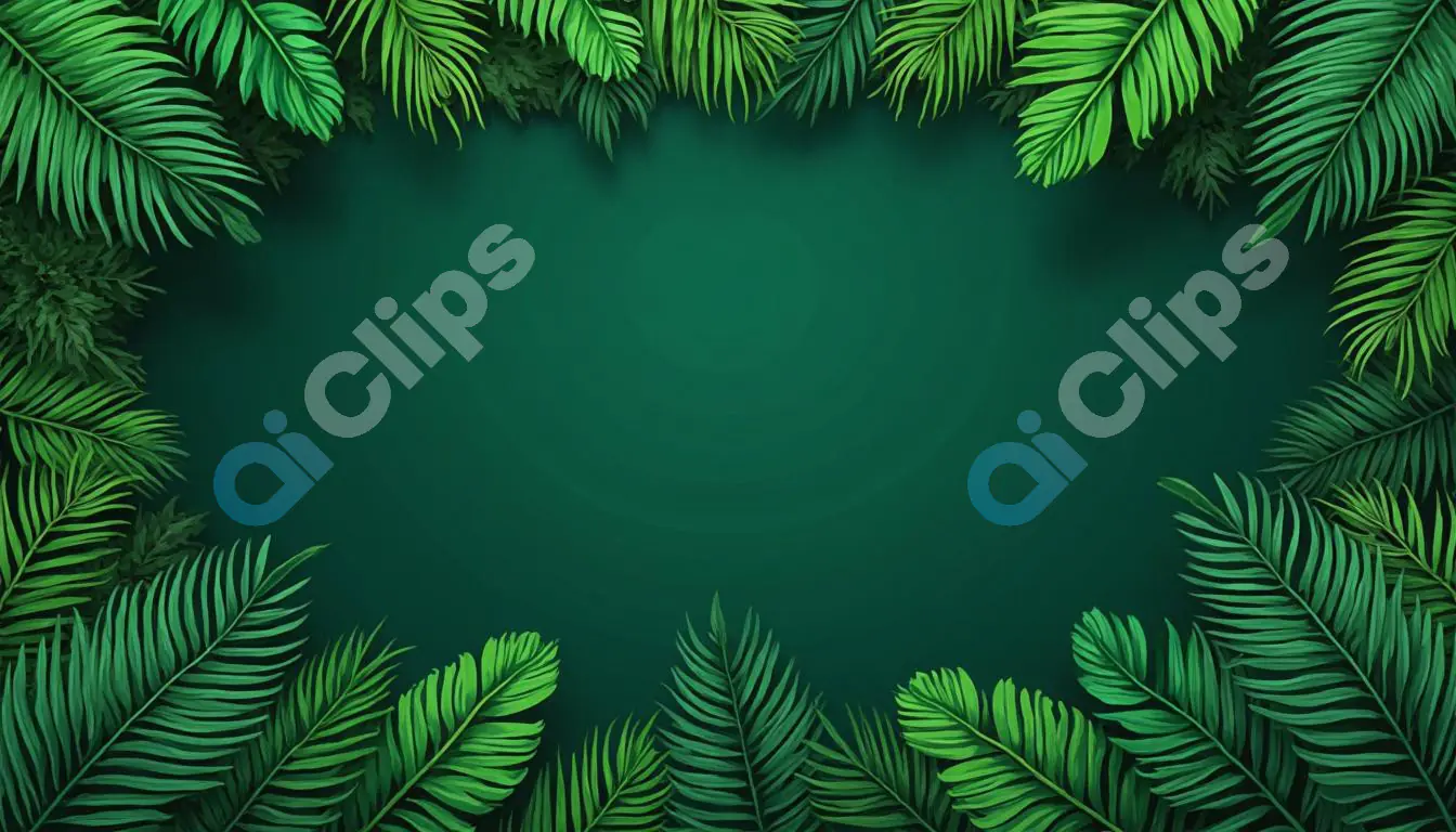 Tropical Leaf Frame Background