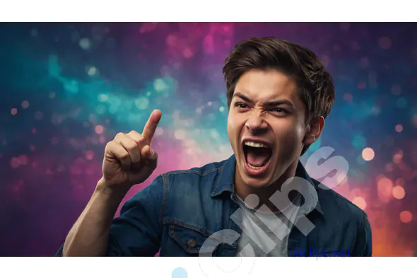 Excited Young Man Expressing Victory - Studio Portrait