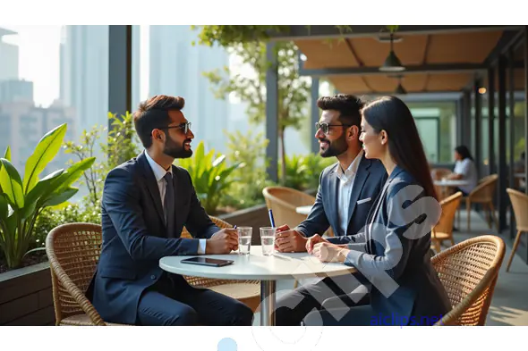 Business Professionals in an Outdoor Meeting