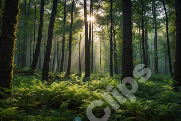 Sunlit Forest Scene