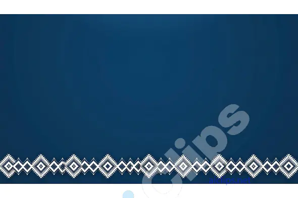 Blue Background with White Tribal Border Pattern
