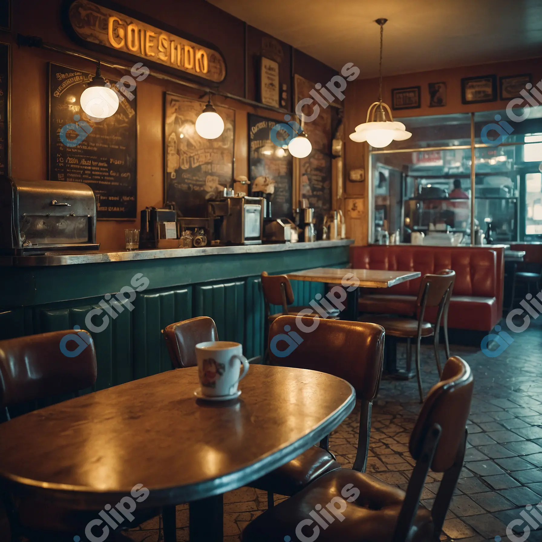 Vintage Coffee Shop Interior