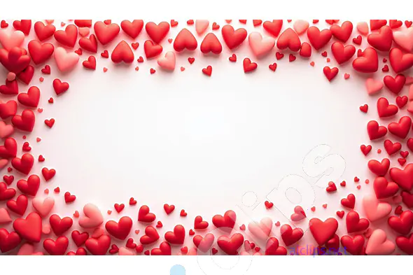 Romantic Heart Frame Background - Valentine's Day Love Template