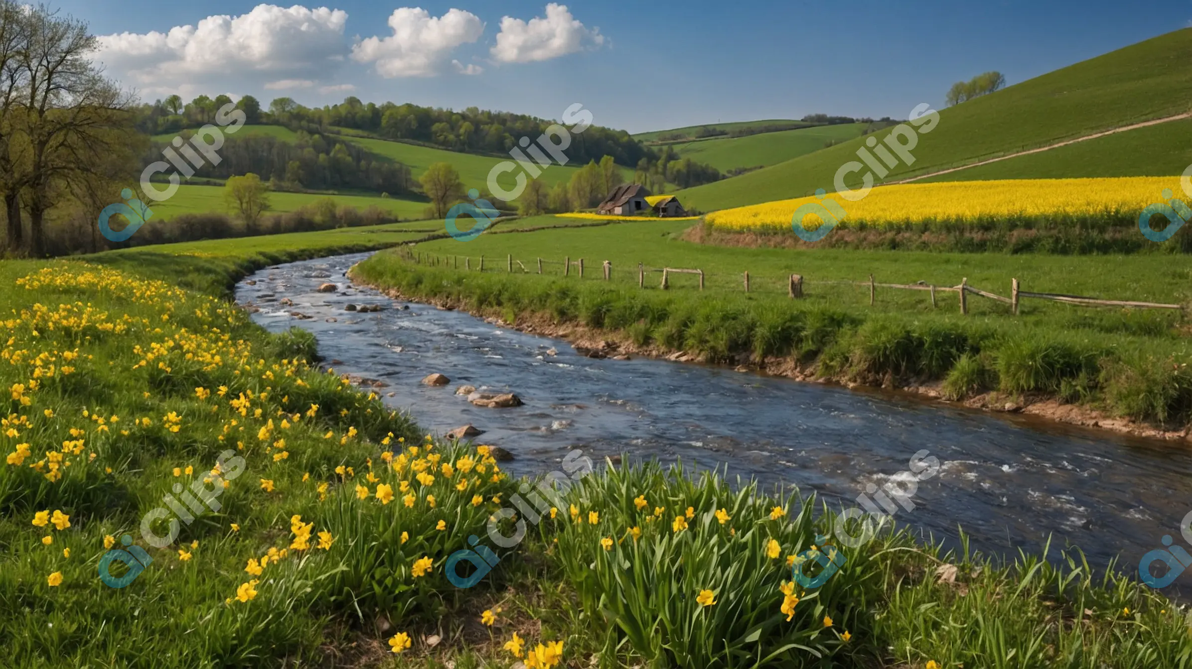 Serene Countryside Stream