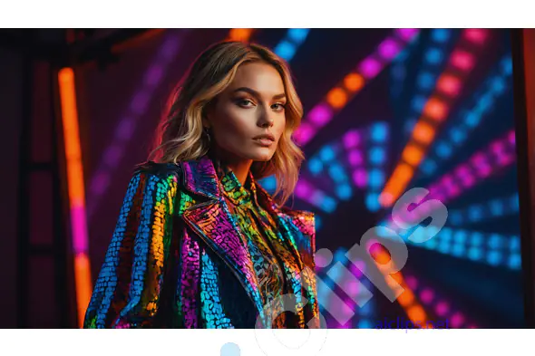 Vibrant Neon Fashion Portrait