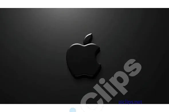 Sleek Black Apple Logo on Minimalist Background