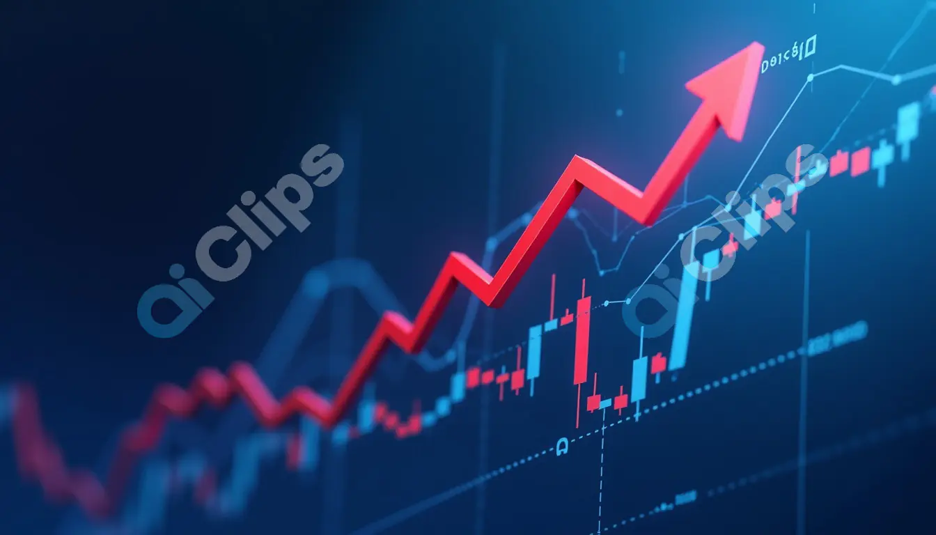 Red Arrow Rising on Financial Graph