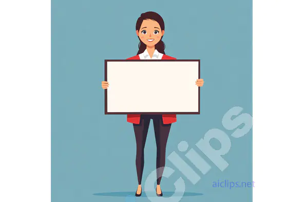 Woman in Red Holding Blank Sign