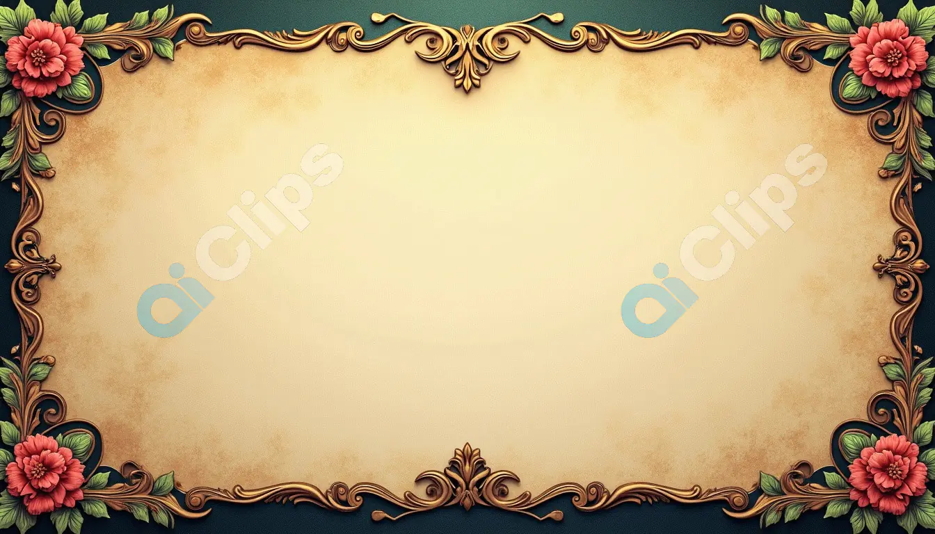 Ornate Vintage Floral Frame Background