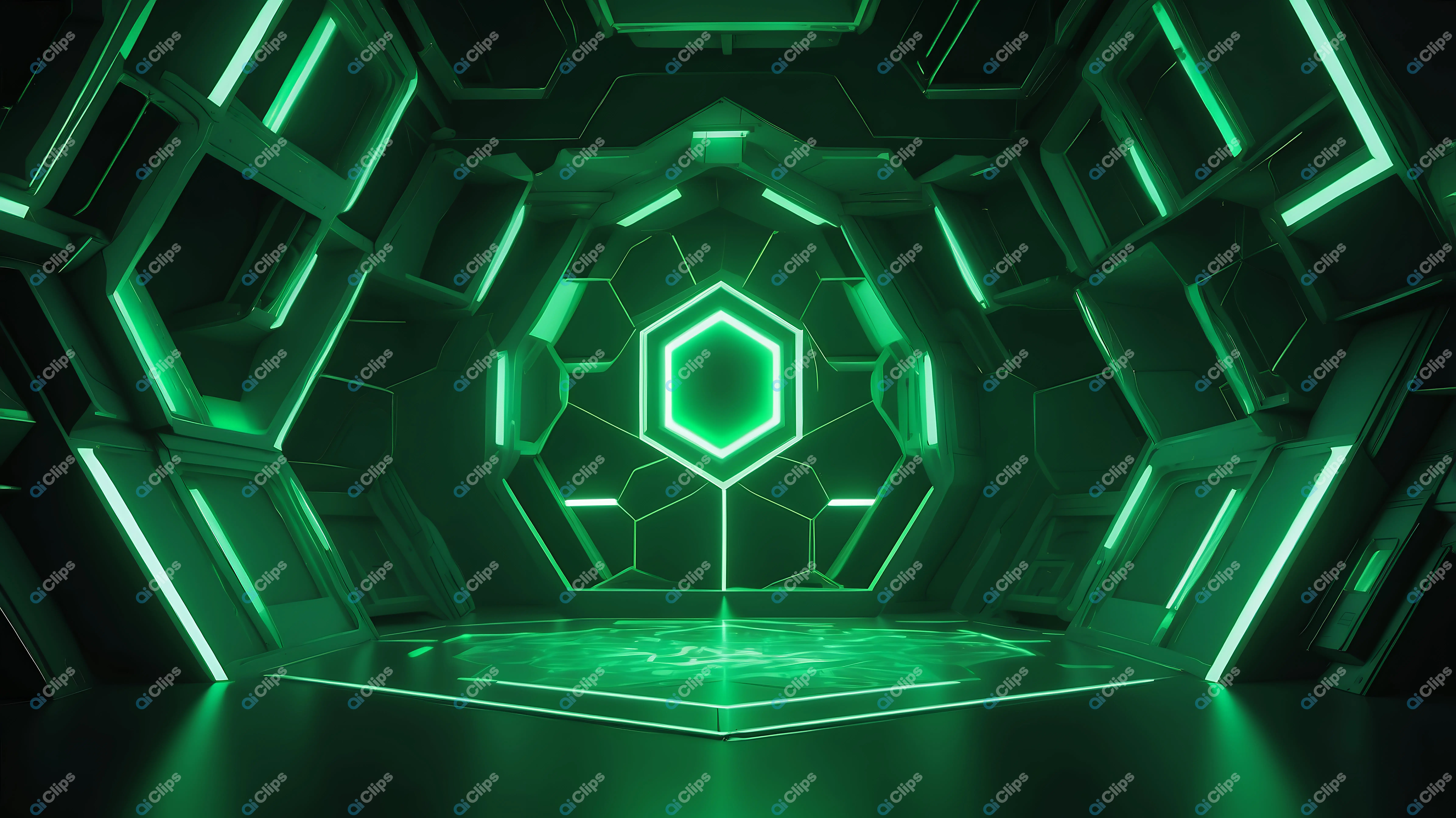 Cyber Green Hexagon Background