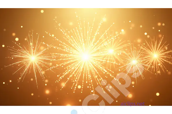 Golden Fireworks Burst Celebration Background
