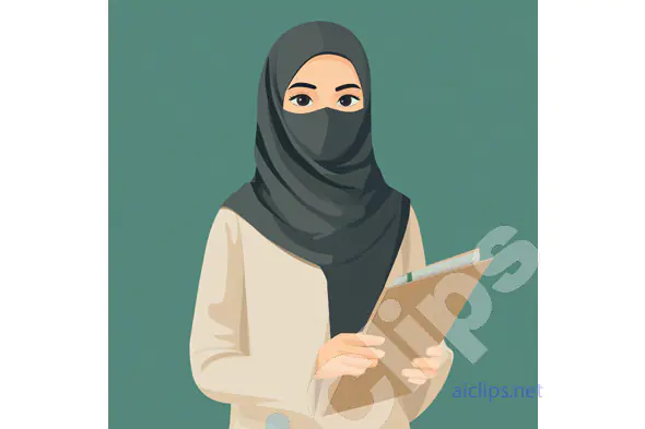 Woman in Niqab Holding a Folder
