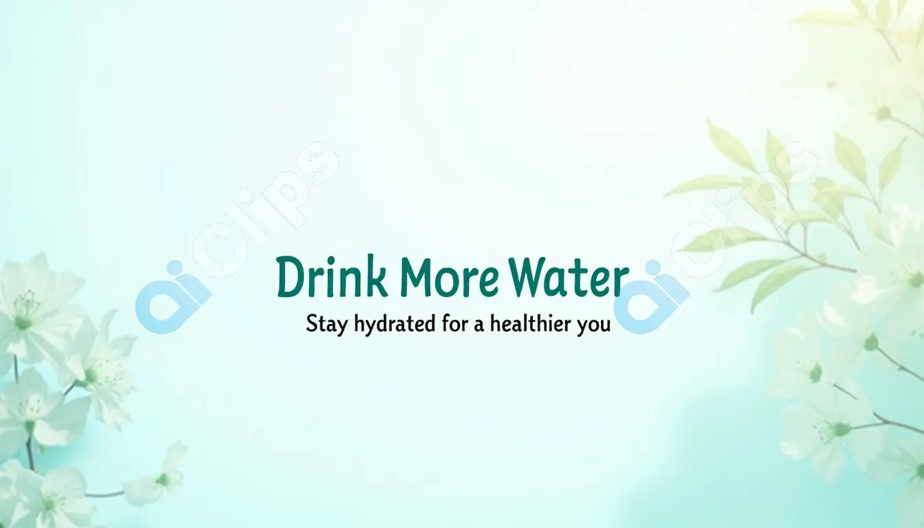 Drink More Water - Hydration Reminder with Floral Background