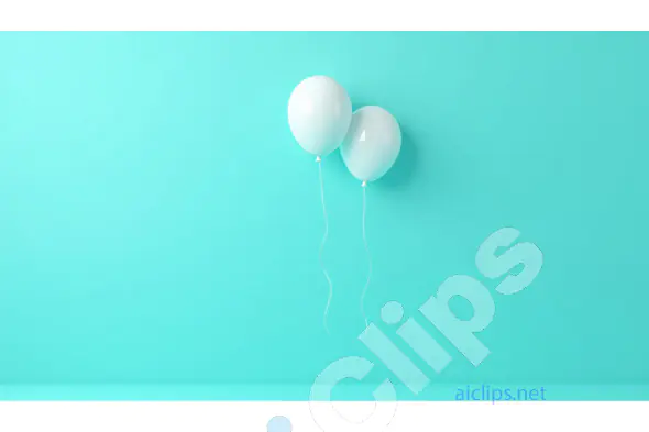 Minimalist White Balloons on Light Blue Background