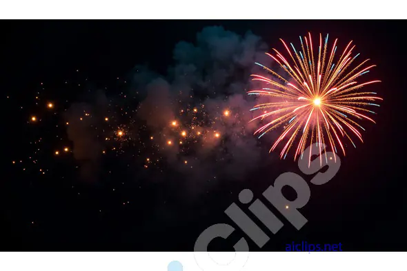 Vibrant Fireworks Explosion Against Night Sky