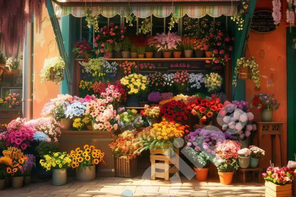 Colorful Flower Shop Front
