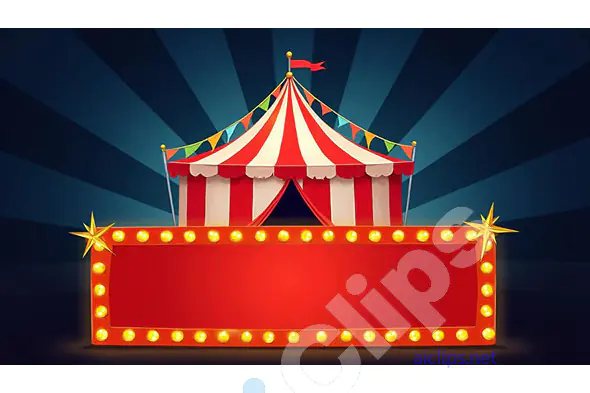 Circus Tent with Marquee Light Sign