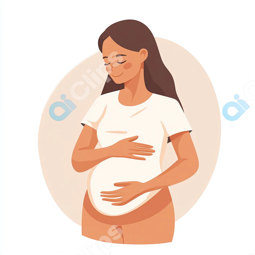 Happy Pregnant Woman Illustration