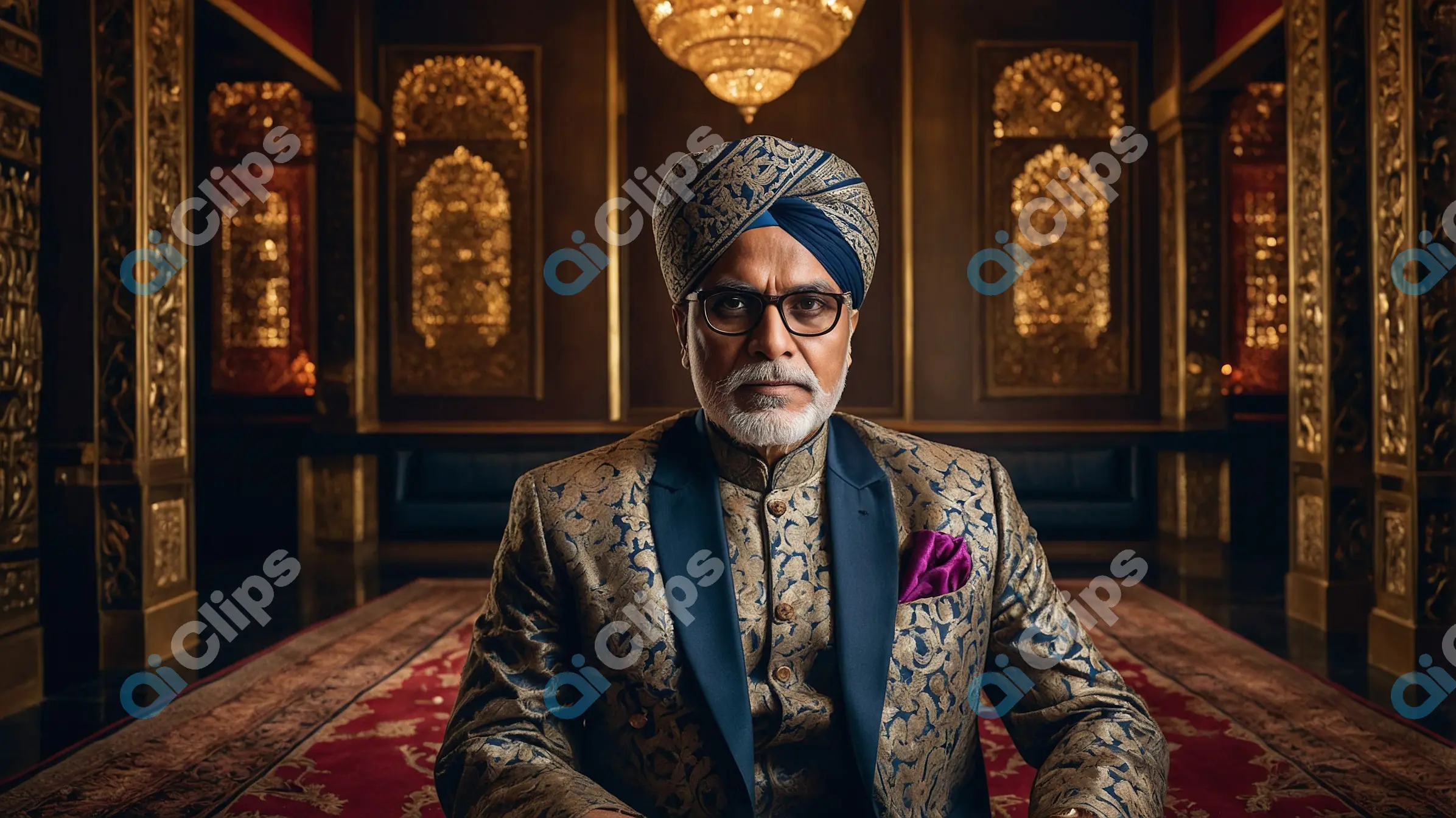 Distinguished Man in Regal Attire