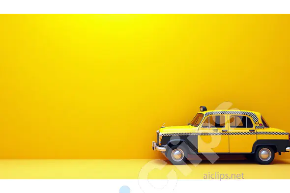 Classic Indian Taxi on Vibrant Yellow Background