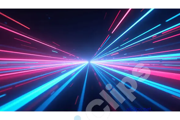 Neon Light Streaks in a Futuristic Tunnel