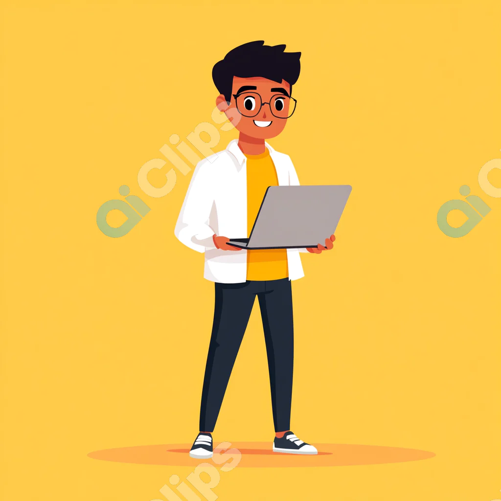 Young Man with Laptop