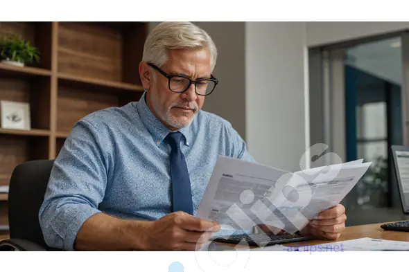 Senior Businessman Reading Documents
